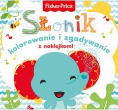 Fisher Price. Kolorowanka podłogowa. Słonik - kolorowanie i zgadywanie z naklejkami