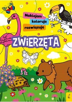 Malowanka A4 Zwierzęta naklejam, koloruję, rozwiązuję