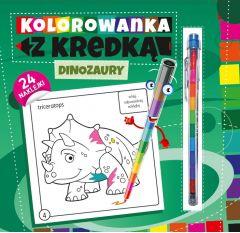 Kolorowanka z kredką. Dinozaury