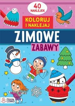 Zimowe zabawy. Koloruj i naklejaj