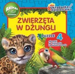 Animal Club Układanka Kolorowanka Zwierzęta w dżungli