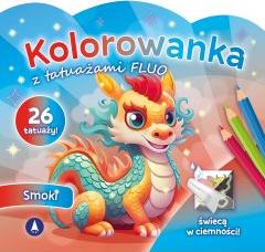 Kolorowanka z tatuażami fluo Smoki