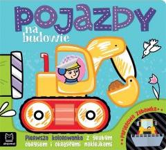 Pojazdy na budowie.. kolorowanka z grubym obrysem