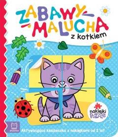 Zabawy malucha z kotkiem. Aktywizująca książeczka z naklejkami od 2 lat