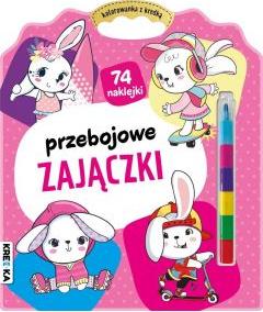 Kolorowanka z kredką. Przebojowe zajączki