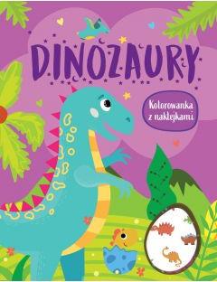 Dinozaury. Kolorowanka z naklejkami